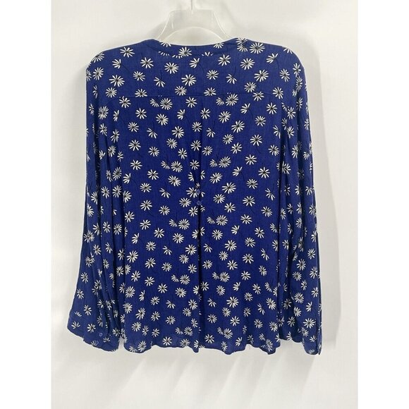 Market & Spruce Blue Floral Flowy Boho Shirt Sz 3X - Picture 6 of 6